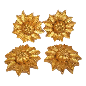 Set of Four 1990s Gold Curtain Tie Backs in Shape of Pomegranate