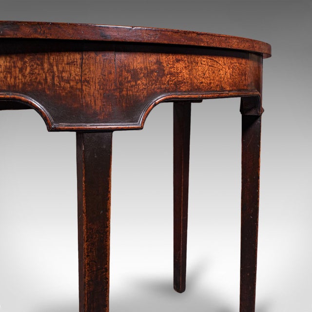 Brown Antique Demi Lune Console Table, English, Alcove, After Hepplewhite, Georgian For Sale - Image 8 of 9