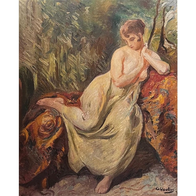 Otto Vautier, The Reflection of the Model, Oil on Canvas For Sale