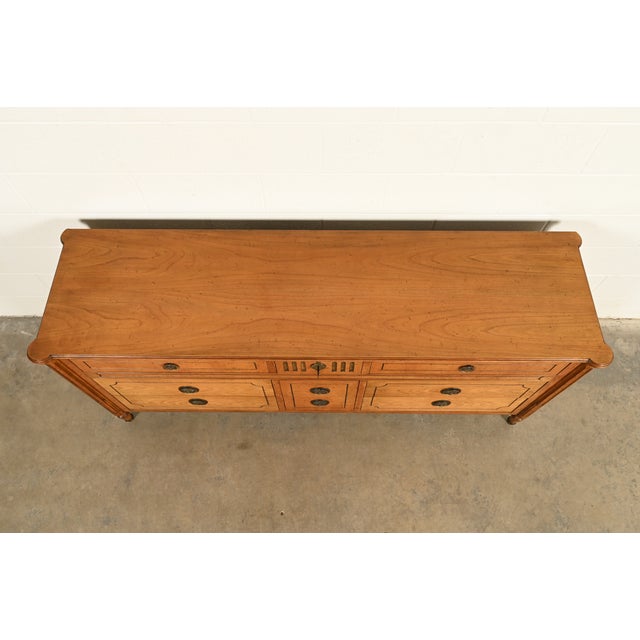 Baker Furniture French Regency Louis XVI Carved Walnut Triple Dresser or Credenza, Circa 1960s For Sale - Image 13 of 17
