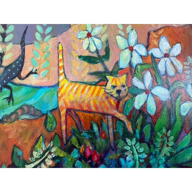 Folk Art "Jumby Playin" Stunning Original Painting by Mary Katherine Carlson, Known as Kathy Carlson For Sale - Image 3 of 11
