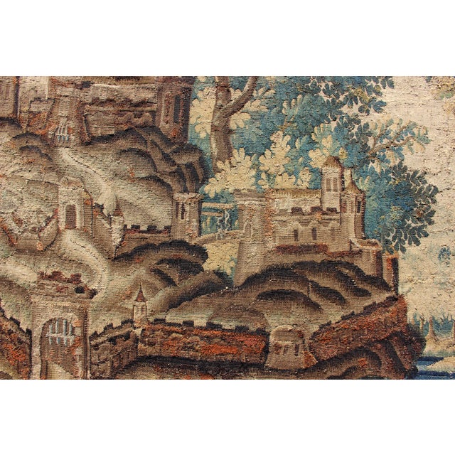 Antique 17th Century Scenic Tapestry Surrounded by Floral Border For Sale In Atlanta - Image 6 of 16