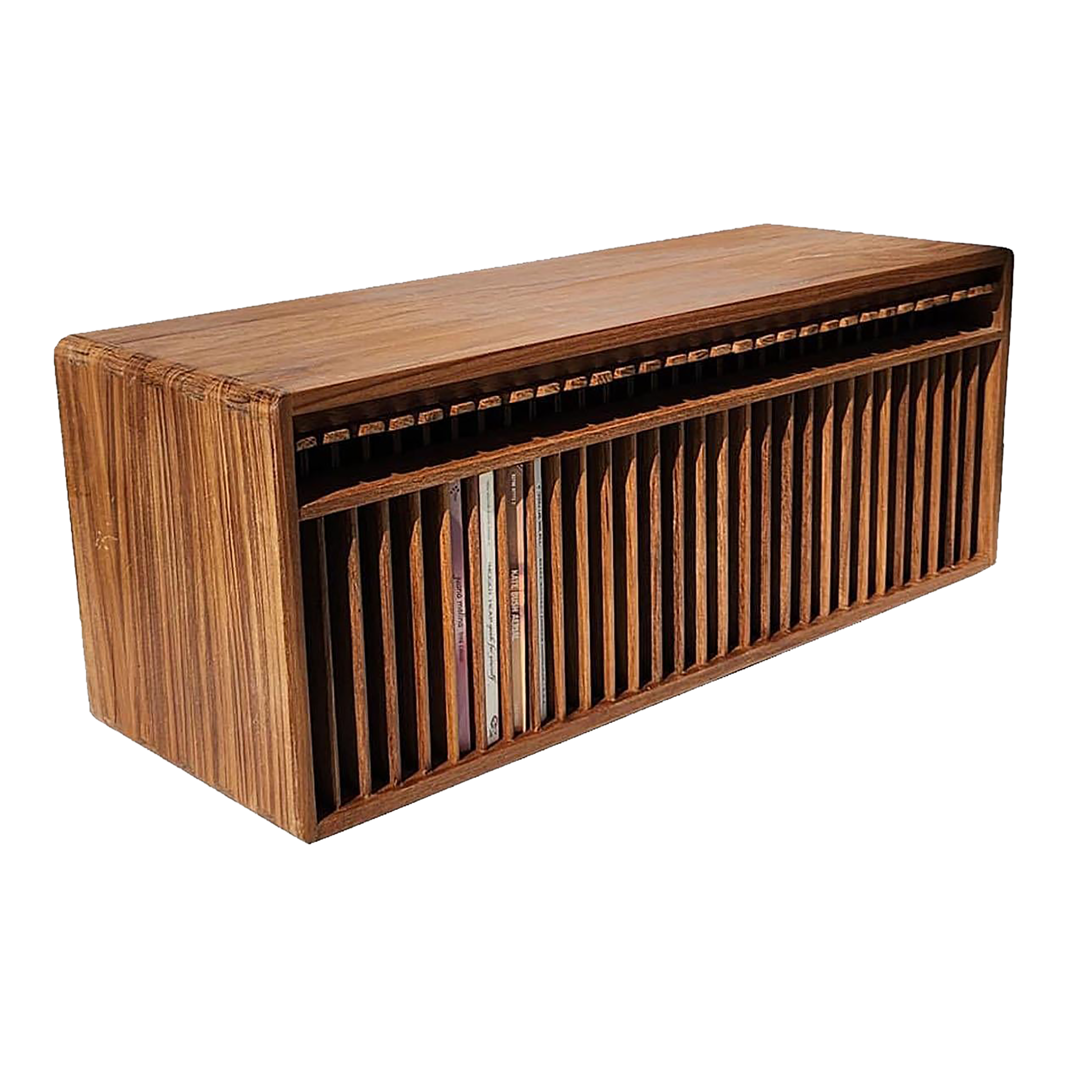 Vintage Kalmar Teak Wood 30-Slot CD Rack | Chairish