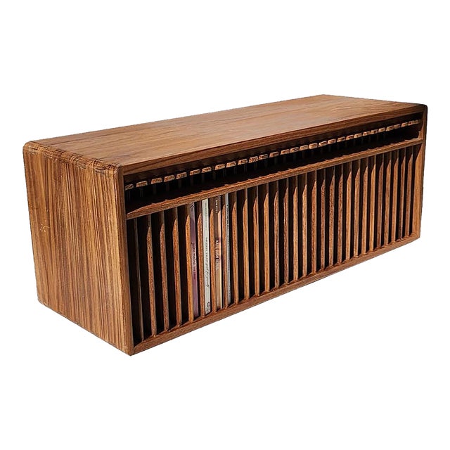 Vintage Kalmar Teak Wood 30-Slot CD Rack For Sale