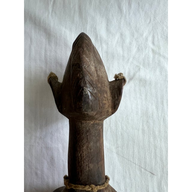 African Antique African Carved Wood Fertility Statue For Sale - Image 3 of 13