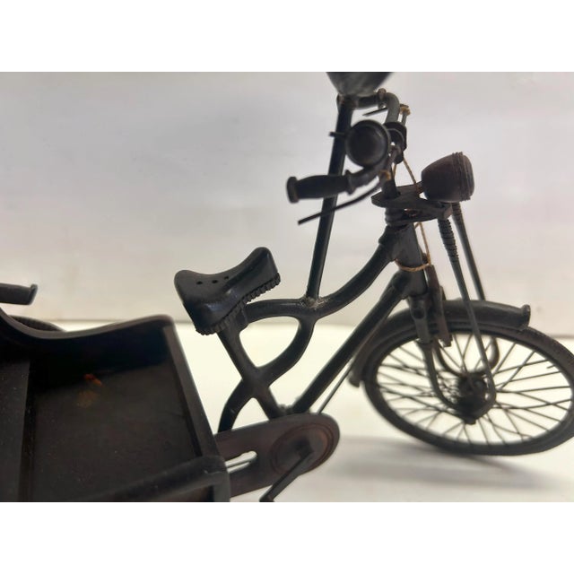 Chinese Rosewood Handmade Miniature Cycle Rickshaw Display Decor Art For Sale In San Francisco - Image 6 of 11