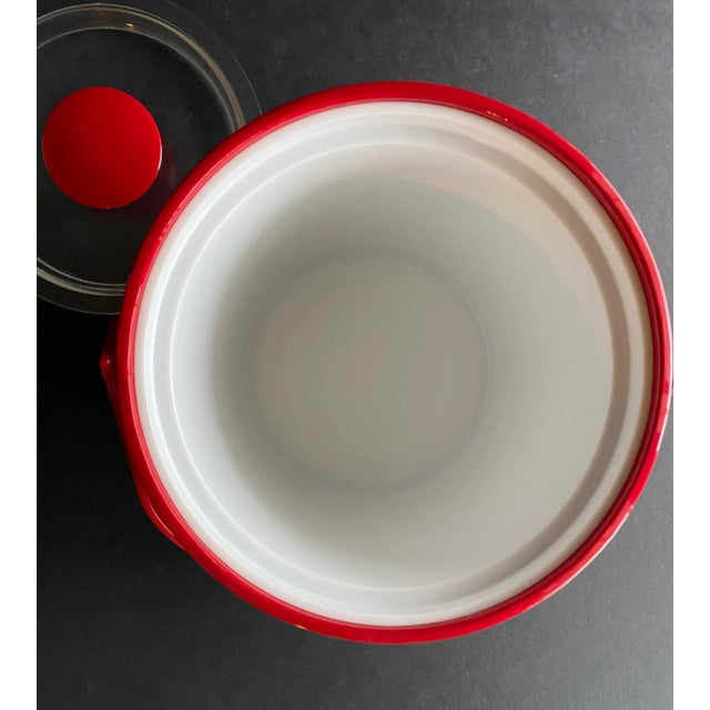 Plastic 1950s Georges Briard Cherry Red Vinyl Ice Bucket For Sale - Image 7 of 9