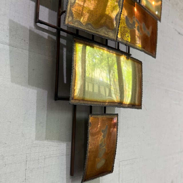 1970s 1970s Brutalist Multi-Panel Metal Wall Sculpture in the Style of Mario Jason For Sale - Image 5 of 10