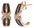 10K Rose Gold 1/3 Cttw White and Brown Diamond Milgrain Criss Cross J-Hoop Earrings (I-J Color, I1-I2 Clarity) For Sale
