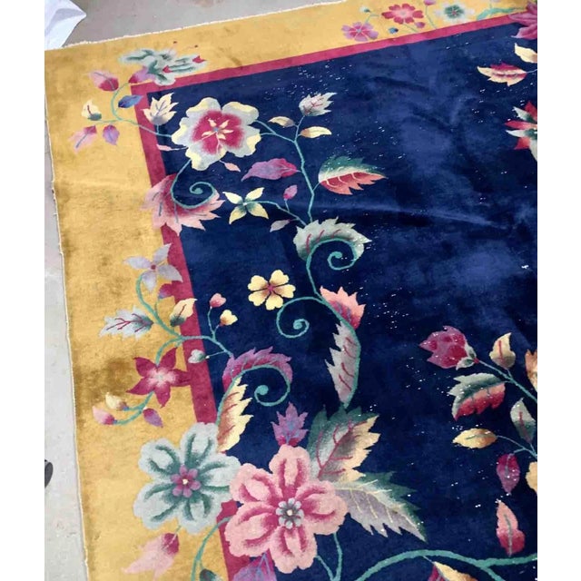 1920s Handmade Antique Art Deco Chinese Rug For Sale - Image 4 of 7