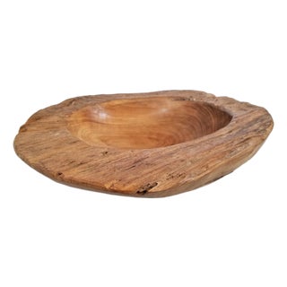 Vintage Rustic Teak Root Decorative Bowl 15" For Sale