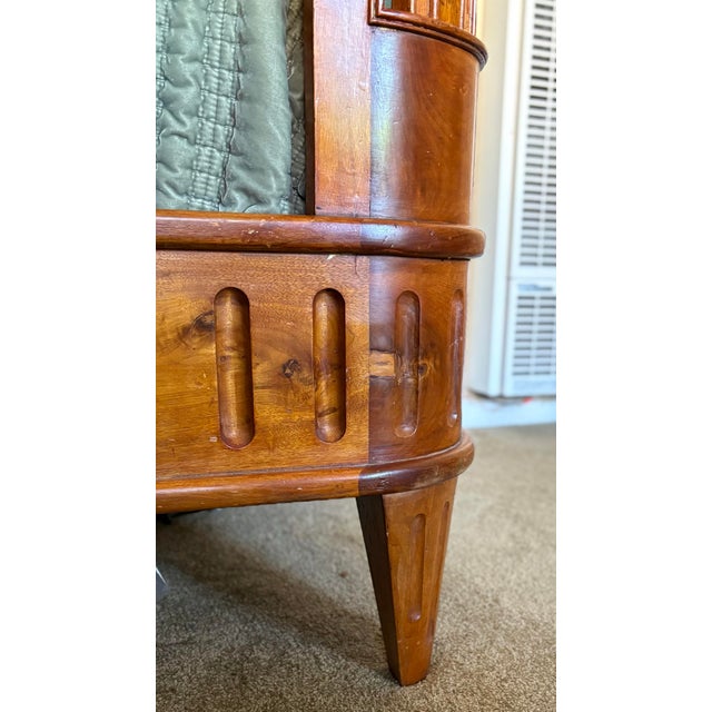 1990s Carved Gustavian Solid Walnut Daybed or Twin Bed For Sale - Image 5 of 6