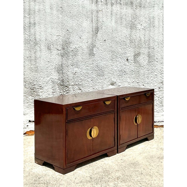 Vintage Boho Brass Medallion Nightstands - A Pair For Sale In West Palm - Image 6 of 12