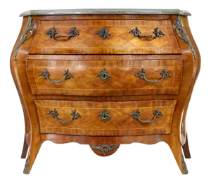 Mid-Century French Commode in Walnut with Marble Top, 1950