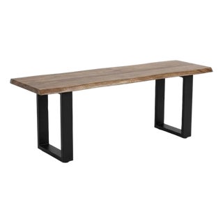 Maelira Brown Wooden Dining Bench by Loomlan For Sale