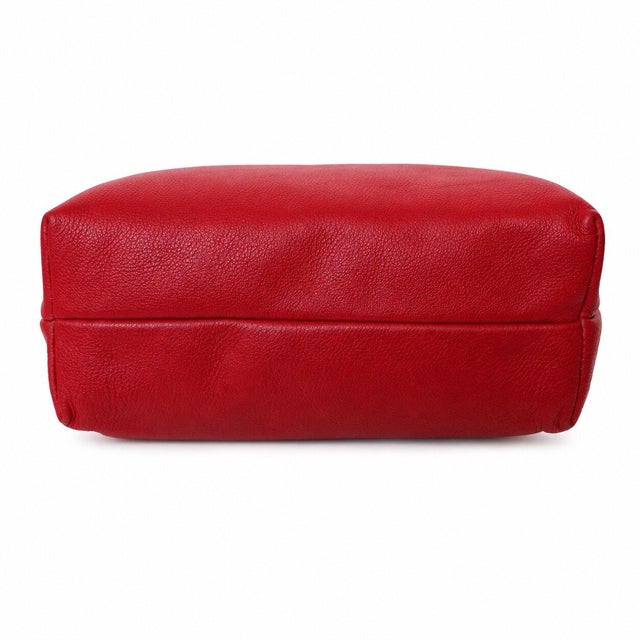 Vintage Celine Red Leather Vanity Case / Cosmetic Clutch With Gold Hardware For Sale - Image 9 of 14