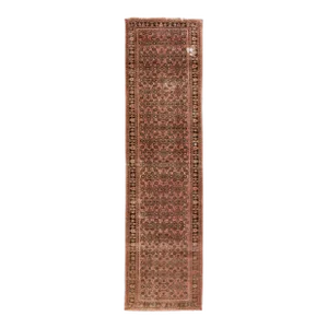 Vintage Persian Distressed Peach Handmade All-Over Wool Runner