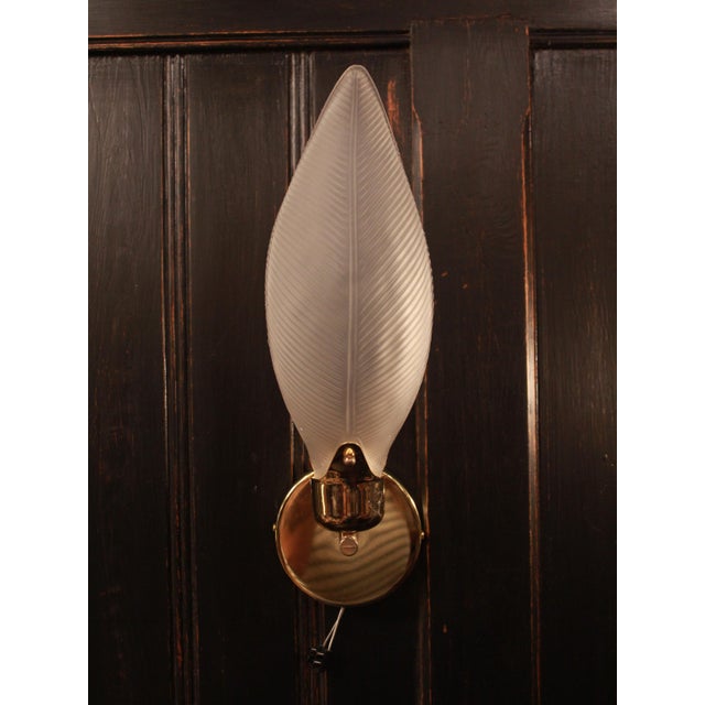 Glass Murano Glass Leaf Wall Sconce, 1990s For Sale - Image 7 of 7