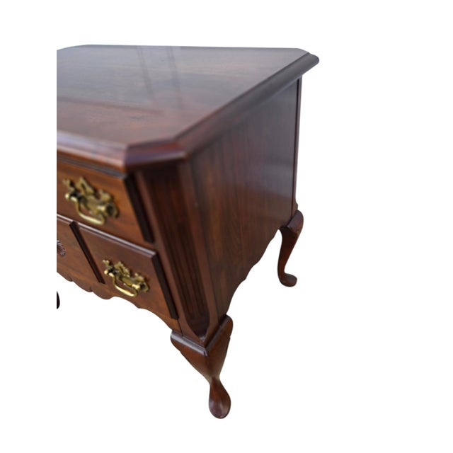 Brown 1980s Pennsylvania House End Table Nightstand Low Boy Cherry Chippendale Silver Chest For Sale - Image 8 of 17