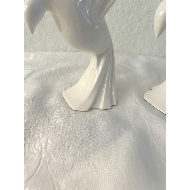 Mid-Century Modern 1970s Fitz & Floyd White Dove Candle Holders, a Pair For Sale - Image 3 of 5