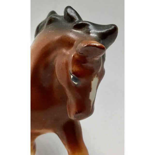 Brown Mid Century Bone China Horse Figurine For Sale - Image 8 of 9
