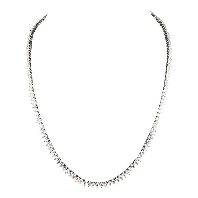 8.39 Ct Diamond Tennis Necklace For Sale