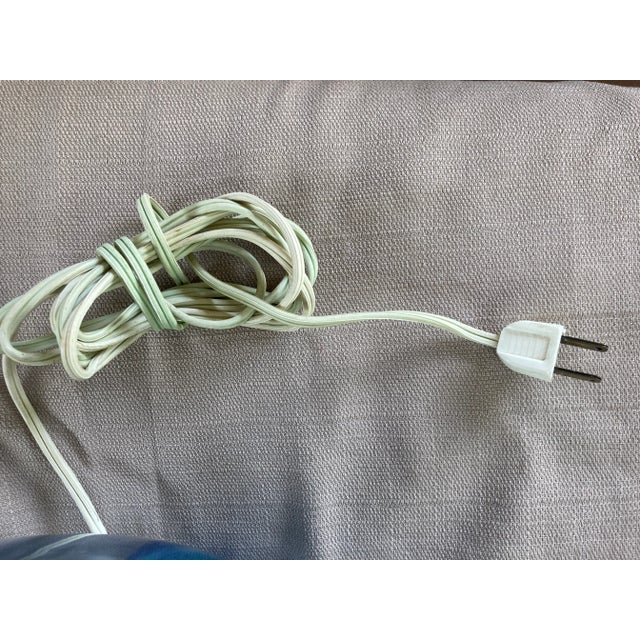 Mid-Century Eva Englund Pukeberg Sweden Art Glass Chrome Hand Blown Blue Swirl Lamp For Sale - Image 9 of 10