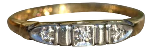 The Carrollton: Ladies Signed 14K Two Tone Diamond Wedding Band