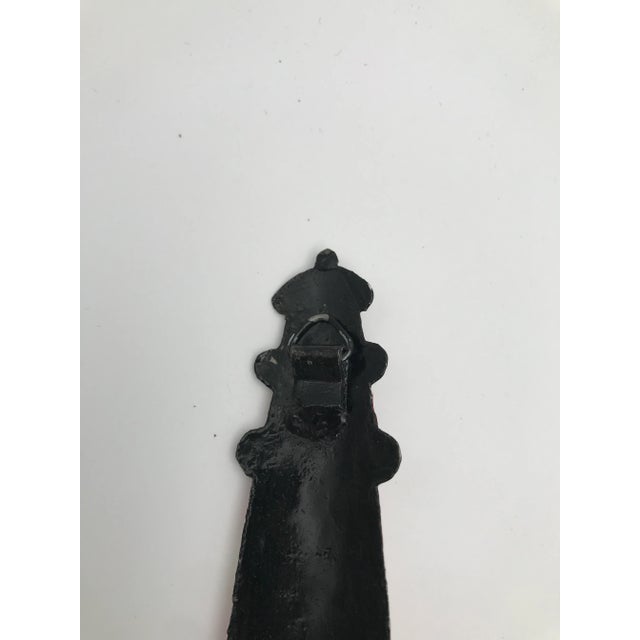 Metal Vintage Hand Painted Metal Assateague Island Virginia Lighthouse Wall Hook For Sale - Image 7 of 11