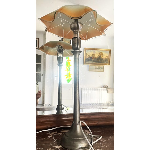 Vintage Space Age Amber Glass Table Lamp from Ikea, 1960s For Sale - Image 12 of 18