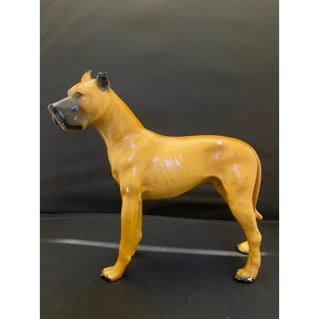 Ceramic English Porcelain Figure of a Great Dane Dog, Early 20th Century For Sale - Image 7 of 8