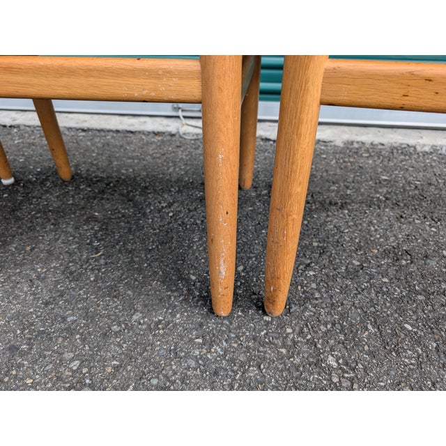 1950s Borge Mogensen by Karl Andersson Öresund Swedish Oak Rush Dining Chairs Set of 3 For Sale - Image 17 of 18