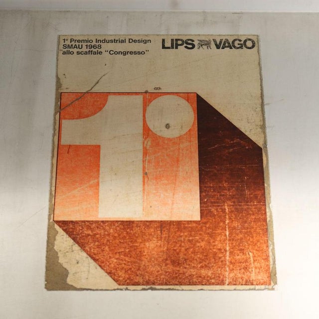 Metal Congresso Bookcase by Lips Vago, 1970s For Sale - Image 7 of 10