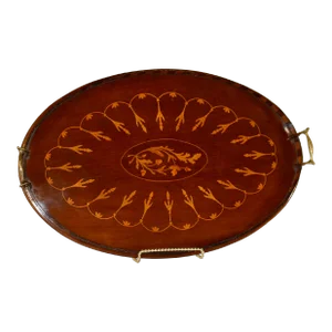 19th Century Mahogany Inlaid Tray