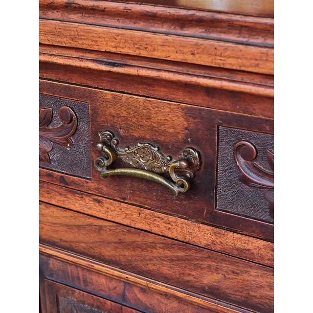 English Sideboard with Large Mirror Hand Carved For Sale - Image 10 of 15