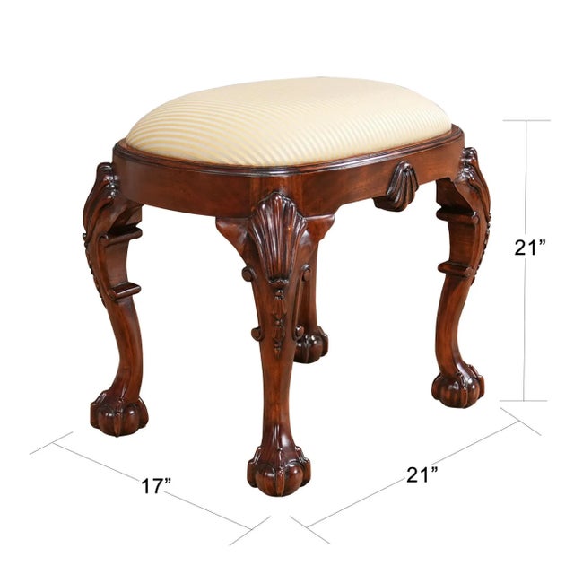 The Oval Mahogany Chippendale Bench is hand carved from solid, kiln dried, plantation grown mahogany and features an...
