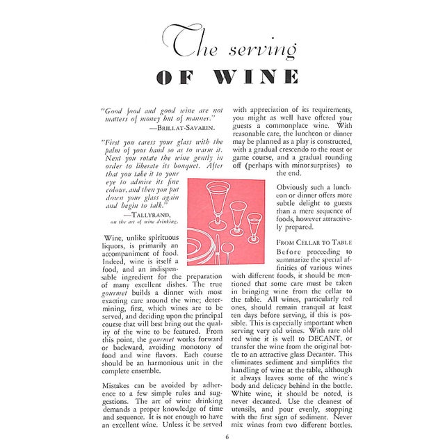 Paper "How the Modern Hostess Serves Wine" 1934 Ozias, Blake [Editor] For Sale - Image 7 of 11