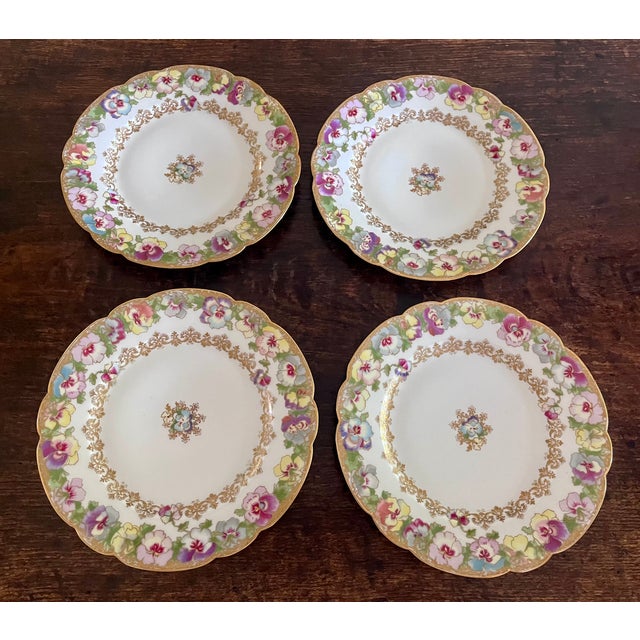 Early 20th Century Early 20th Century Haviland & Co. Pansy Plates For Sale - Image 5 of 17