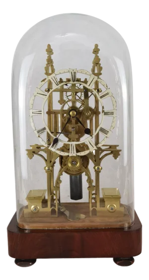 Antique English Skeleton Clock, 1850s
