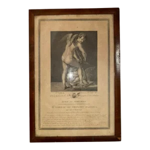 18th Century Engraving, Bouillard Pamigianino - l'Amour Taillant Son Arc