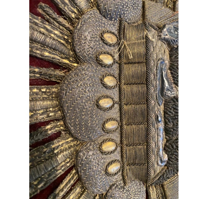 19th-Century Ecclesiastical Velvet Pillow With Agnus Dei Bullion Embroidery For Sale In Austin - Image 6 of 18