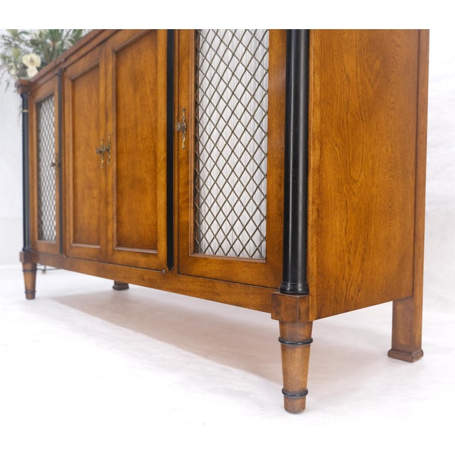 Traditional Flip Top Serving Tray Table 4 Doors Credenza Bar Server Sideboard MINT For Sale - Image 3 of 17