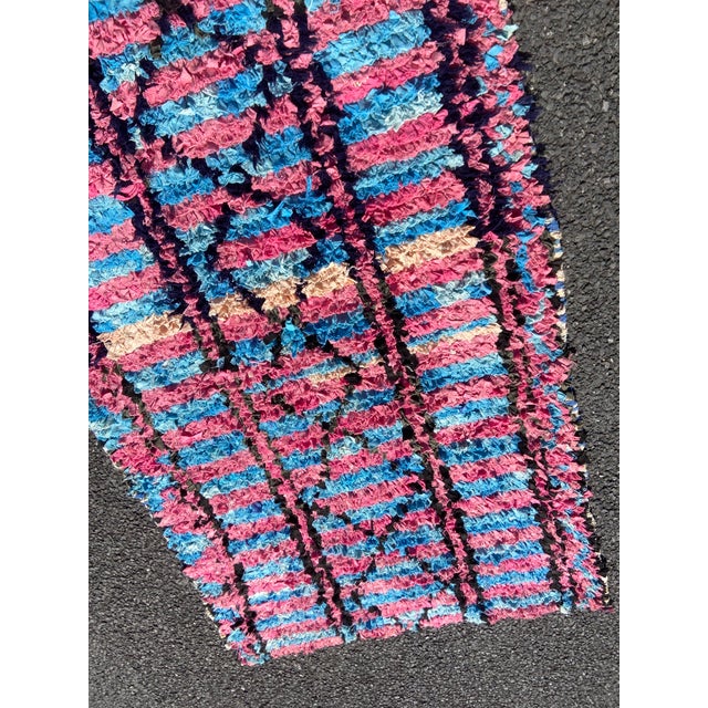 Moroccan Artist Moroccan Purple Berber Boucherouite Rug For Sale - Image 4 of 7