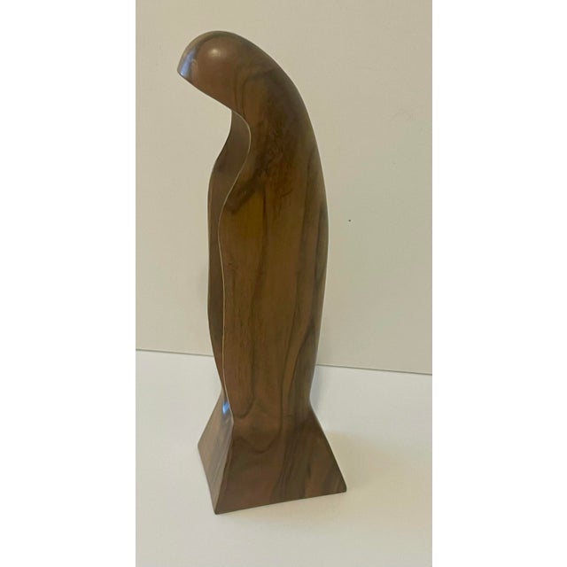 Sienna Vintage Madonna Modernist Abstract of the Virgin Mary Sculpture From Brazilian “Ipe” Iron Wood For Sale - Image 8 of 9