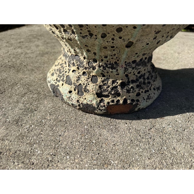 Vintage Volcanic Glaze Terracotta Garden Planters, Pair For Sale - Image 9 of 12