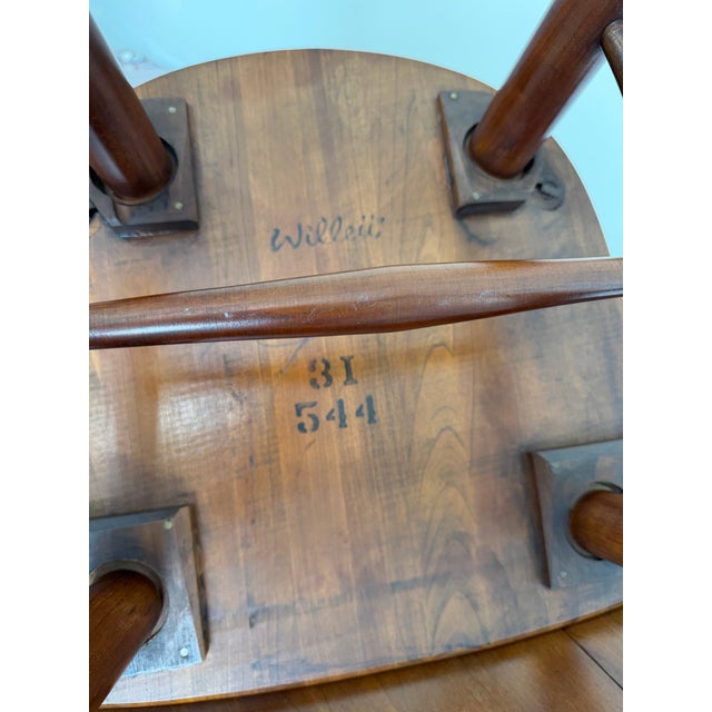 1960s Willett Mid Century Solid Cherry Windsor Style Dining Chairs, Set of 6 For Sale - Image 10 of 12