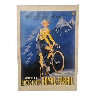 Art Deco Advertising Poster Bicyclette Royal Fabric Bicycle, France, 1930s For Sale