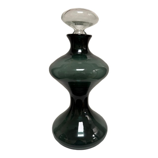 Vintage Blenko 5719 Floor Decanter Charcoal Crystal Glass Rare 1957-58 19 1/2” For Sale