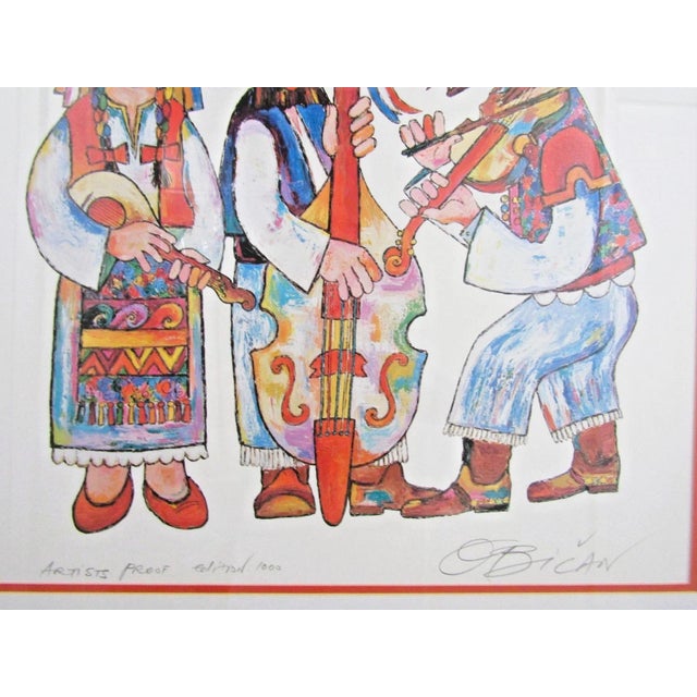 1970s Jovan Obican Musical Umbrella Artist Proof Edition 1000 White Framed and Signed For Sale In Miami - Image 6 of 12