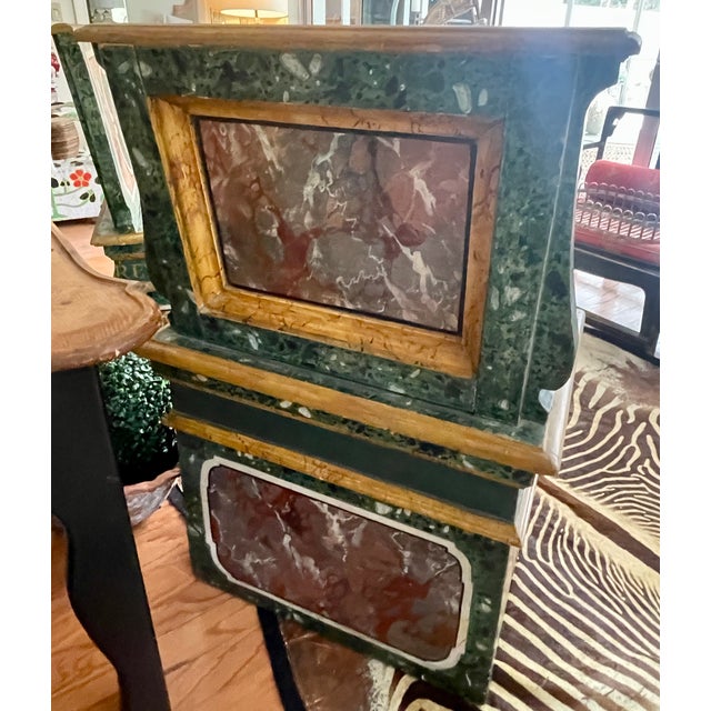 Green Pair of Italian Polychrome Painted Benches For Sale - Image 8 of 10